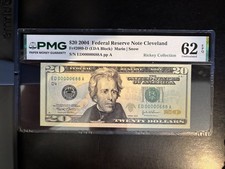 DBR 2004 $20 FRN Cleveland Fr. 2089-D PMG 62 EPQ Low Serial ED00000688A picture