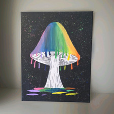 Psychedelic Contemporary Mushroom Canvas Painting Homemade ORGINAL picture