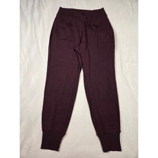 Athleta Venice High Rise Jogger Garnet Burgundy Size S Sculptek Zip Pockets picture