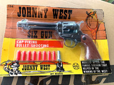 Marx Johnny West Six Gun Cap Pistol Erie Pa USA Mint Unused 1960's Rare picture
