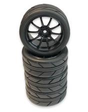 4pcs 1/10 on road Rubber Tires &12mm hex Wheels Rims Set For RC Car Touring 1:10 picture