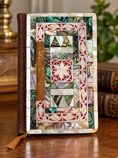 Vintage1953 KJV Bible Mother of Pearl Abalone Shell Jerusalem Collins Clear-Type picture