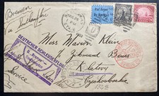 1933 New York USA Catapult Airmail Cover SS Bremen to Klatovy Czechoslovakia picture