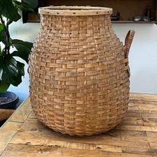 Antique Maine Penobscot Indigenous Hand Woven Handled Basket picture