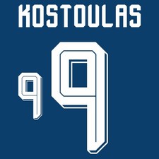 KOSTOULAS #9 Greece 2026-2027 Away Nameset Heat Transfer Football Patch picture