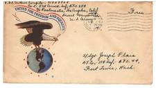U.S. ARMY 1942 APO 254 TO FORT LEWIS WASH.NICE DESIGN EAGLE ON THE WORLD picture