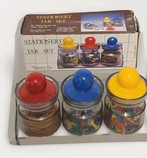 Vintage 1984 Chadwick Stationery Jar Set Desk Organizer NOS Original Box picture
