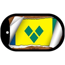 St. Vincent Flag Scroll Metal Novelty Dog Tag Necklace 2
