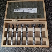 Vintage Schlagring Forstner Drill Bit Set 1/4-1 In 7 Pc West Germany w/ Case picture
