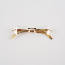Men Glasses Eyeglass Frames Unique Retro Rimless Handmade Horn Reading Eyewear picture
