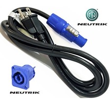 1-30ft POWER CORD, 16AWG UL wire, NEMA 5-15P to Genuine NEUTRIK PowerCON NAC3FCA picture
