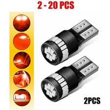 2-20X T10 168 194 LED License Plate Light Bulb Inner Door Lamp Red 24SMD AUXITO picture