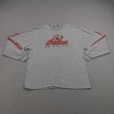 Vintage Indian Motorcycle Shirt Mens XL Gray Long Sleeve Biker Riding Rider Tee picture