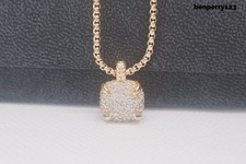 NewDavid 14mm 18KGold Pave Diamond Pendant Necklace picture