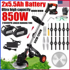 2500W Cordless Electric Weed Lawn Eater Edger Yard Grass String Trimmer Mower US picture
