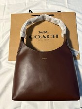 COACH CU068 Brooklyn Shoulder Bag 28 Natural Grain Leather Maple NEW picture