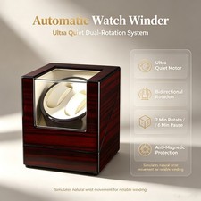 Wooden Automatic Watch Winder Box Bidirectional Rotating Watch Storage Display picture