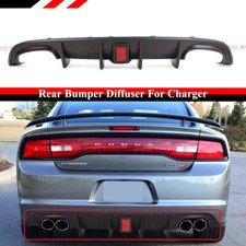 For 12-14 Dodge Charger SRT 8 Quad Exhaust Rear Bumper Diffuser W/ Red Reflector picture