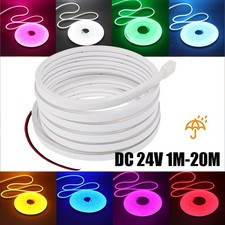 24V Flexible LED Strip Waterproof Sign Neon Lights Silicone Tube 1M 2M 3M 5M USA picture
