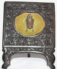 Antique Anglo Indian India Burma Burmese Silver Bust Head Statute Frame picture