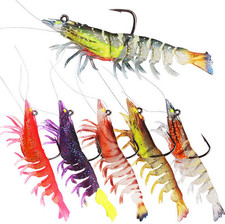 3Pack Large Glow Prawn Shrimp Fishing Simulation Soft Lure Hook Bait Salt Lures picture