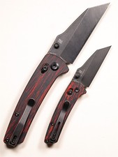 Kansept Main Street + Little Main Street 154CM Red Black G10 Knife Lot of 2 picture
