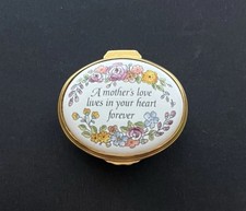 Halcyon Days Enamel Pill Box A Mothers Love Lives In Your Heart Gump's England picture