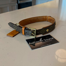Louis Vuitton Monogram Baxter GM Leather Adjustable Dog Collar L w/ Tag SL0011 picture
