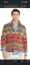 POLO Ralph Lauren Men Southwestern Cotton Cardigan Shawl Neck Sweater Size XS picture