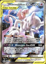 Mewtwo & Mew GX SM Black Star Promo SM191 TAG TEAM GX Holo English 270 HP picture