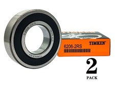 2PACK TIMKEN 6206-2RS 30X62X16MM Double Rubber Seal Bearings USA Brand 6206RS picture