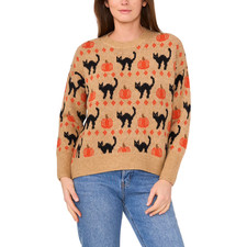 NWT Vince Camuto Women's Halloween Sweater Size M Tan picture