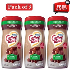 3PACK Nestle Coffee mate Chocolate Creme Sugar Free Powder Coffee Creamer,10.2oz picture