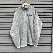 Patagonia Men’s Better Sweater 1/4 Zip Fleece Pullover Men’s Gray Mint Size XL picture