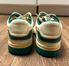 Acne Studios Men's Low Top Lace Up Athletic Sneaker White/Green Colorblock picture