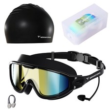 Wenwasno 6 in 1 Swim Goggles and Swim Cap for Men Women,Waterproof,Anti-Fog,U... picture