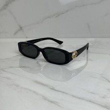 GUCCI GG1661S 001 Black Gold Grey Rectangle Unisex Sunglasses  picture