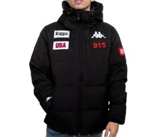 KAPPA AUTHENTIC HOODED Long-Sleeves Insulated Men Black Full-Zip Jacket Size XXL picture