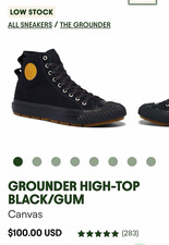 PF Flyers Grounder High-Top Men’s Canvas High-Top Sneakers Black/Gum New picture