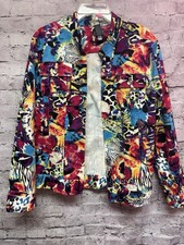 Additions By Chico’s Women’s Multi Color Jacket Size 2  picture