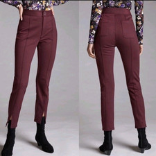 Anthropologie Maeve Women's Pants Size 8 Purple High Rise Split Hem Straight Leg picture
