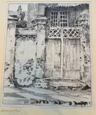Alfred Hutty Rare 1927 Lithograph A Gate on Legare Charleston SC Pencil Signed picture