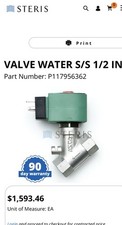 Steris P117956362 1/2 STAINLESS Water Valve NEW IN BOX  picture