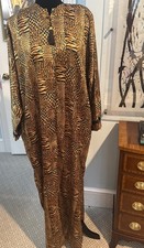 GLAMOROUS VINTAGE GEORGETTE TRABOLSI DRESSING gown neiman marcus leopard print picture