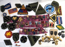 Huge Lot Of 90+ Military Medals, Pins Ribbon Bars Coat Buttons Army Patches ROTC picture