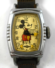 Vintage 1930's Ingersoll Mickey Mouse Character Mechanic Wrist Watch lot.qf picture