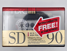 Vintage TDK SD 90 Type II High Bias Blank Cassette Tapes 5 Pack Sealed Brick NOS picture