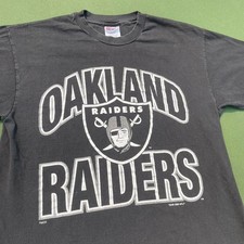 Vintage 1995 Oakland Raiders NFL logo Black T-Shirt VK16222 picture