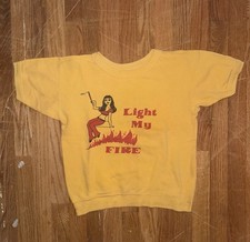 1950-60s Vintage Light My Fire Sweater T Shirt Unisex Measurements In Photos picture