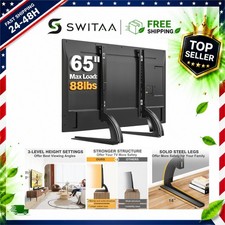 TAVR Universal Table Top TV Stand for 27-65 inch TVs, Height Adjustable Legs, picture